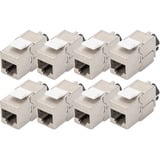 Digitus Cat.6a Keystone-Modul, geschirmt silber, 8 Stück, mit intelligentem Kabelmanager