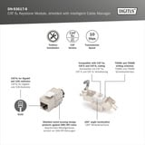 Digitus Cat.6a Keystone-Modul, geschirmt silber, 8 Stück, mit intelligentem Kabelmanager
