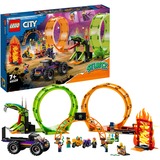 LEGO 60339 City Stuntz Stuntshow-Doppellooping Set, Konstruktionsspielzeug Inkl. Rampe, Monstertruck, 2x Motorrad und 7 Minifiguren