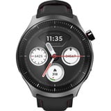 Motorola moto watch ultra, Smartwatch schwarz/grau, Gun Metal, schwarzes Silikon- und Leder-Armband