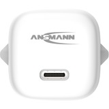 Ansmann Home Charger HC120PD-mini, 20 Watt, Ladegerät weiß, 1x USB-C, GaN, PowerDelivery, Multisafe-Technologie