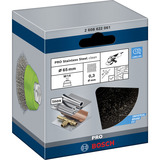 Bosch Topfbürste Clean for Inox, Ø 65mm, gewellt 0,3mm Edelstahldraht, M14, für Winkelschleifer