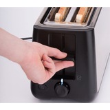 Cloer King-Size-Toaster 3579 edelstahl/schwarz, 1.800 Watt, für 4 XXL-Toastscheiben