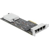 DeLOCK PCI Express x4 zu 4 x RJ45 2,5 GbE, LAN-Adapter 