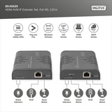 Digitus Full HD HDMI KVM IP Extender Set, KVM-Switch schwarz, Full HD, 120m