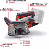 EINHELL Professional Akku-Mauernutfräse TP-MA 36/30 Li BL-Solo, 36Volt (2x18V) rot/schwarz, ohne Akku und Ladegerät