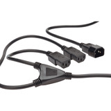 Digitus Y-Netzanschlusskabel, Y-Kabel schwarz, 1,70 Meter, 2 Kaltgeräte-Buchsen