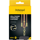 Intenso Handykette und Lade-/Datenkabel Cell Phone Charging Lanyard mehrfarbig, 1,65 Meter, USB-C, PD3.0 / QC4.0, Nylon