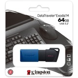 Kingston DataTraveler Exodia M 64 GB, USB-Stick blau/schwarz, USB-A 3.2 Gen 1