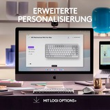 Logitech MX Mechanical Mini für Mac, Tastatur hellgrau/weiß, DE-Layout, taktile Schalter, Bluetooth, kompatibel mit macOS, iPadOS und iOS