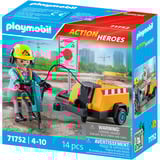 PLAYMOBIL 71752 Action Heroes Bauarbeiter mit Meißel, Konstruktionsspielzeug 