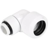 Alphacool Eiszapfen 16mm HardTube Anschraubtülle 90° drehbar G1/4 - White, Verbindung weiß
