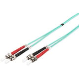 Digitus LWL Patchkabel, Duplex, ST > ST Stecker, Multimode OM3 türkis, 10 Meter