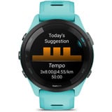Garmin Forerunner 265, Smartwatch türkis/schwarz, 46 mm, Silikon-Armband
