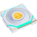 Lian Li UNI FAN SL120 LCD Wireless Reverse, Gehäuselüfter weiß, 124.5 mm