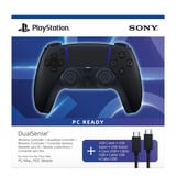 Sony DualSense Wireless-Controller + USB-Kabel für PC, Gamepad schwarz, Midnight Black