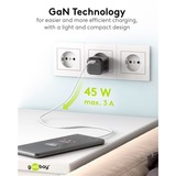 goobay USB-C Schnellladegerät Nano, PD, GaN, 45 Watt schwarz, 1x USB-C, Power Delivery 3.0