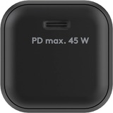 goobay USB-C Schnellladegerät Nano, PD, GaN, 45 Watt schwarz, 1x USB-C, Power Delivery 3.0
