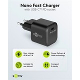 goobay USB-C Schnellladegerät Nano, PD, GaN, 45 Watt schwarz, 1x USB-C, Power Delivery 3.0