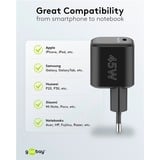 goobay USB-C Schnellladegerät Nano, PD, GaN, 45 Watt schwarz, 1x USB-C, Power Delivery 3.0