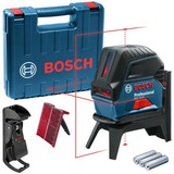 Bosch Kombilaser GCL 2-15 Professional, mit Deckenklemme, Kreuzlinienlaser blau/schwarz, rote Laserlinien, mit Halterung RM1 Professional