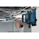 Bosch Professional Rotationslaser GRL 300 HVG Professional, mit Halterung blau/schwarz, grüne Laserlinie, mit Laser-Empfänger LR 1, im Koffer