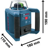 Bosch Professional Rotationslaser GRL 300 HVG Professional, mit Halterung blau/schwarz, grüne Laserlinie, mit Laser-Empfänger LR 1, im Koffer