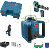 Bosch Rotationslaser GRL 300 HVG Professional, mit Halterung blau/schwarz, grüne Laserlinie, mit Laser-Empfänger LR 1, im Koffer