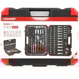 GEDORE Red Steckschlüssel-Satz, 1/4" + 3/8" + 1/2", 172-teilig rot/schwarz, mit 3 Hebel-Umschaltknarren