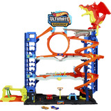 Hot Wheels Ultimative Garage, Spielgebäude mit 2 Die-Cast-Autos, Aufbewahrung für mehr als 50 Autos