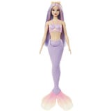 Mattel Barbie Meerjungfrau mit fliederfarbenem Haar und Schwanzflosse in violett, Puppe lavendel