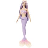 Mattel Barbie Meerjungfrau mit fliederfarbenem Haar und Schwanzflosse in violett, Puppe lavendel