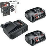 Bosch Akku Starter-Set 18V 2x 2,5Ah + Schnellladegerät AL 18V-44 schwarz, 2x Li-Ionen Akku 2,5Ah, POWER FOR ALL ALLIANCE