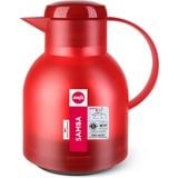 Emsa SAMBA Isolierkanne, 1 Liter rot/transparent, QUICK PRESS Verschluss