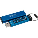 Kingston IronKey Keypad 200 256 GB, USB-Stick blau, USB-A 3.2 Gen 1