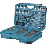 Makita Handwerkzeug-Set E-17980, 231-teilig blau, mit 2 Umschaltknarren, 1/4" und 1/2", Koffer