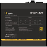 Ocypus Iota P1200 Black, PC-Netzteil schwarz, 1x 12-Pin High Power GPU, 3x PCIe, Kabelmanagement, 1200 Watt