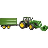 John Deere 7R 350 mit Frontlader und Tandemachstransportanhänger, Modellfahrzeug