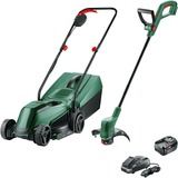 Bosch 18V-Rasenpflege-Set EasyMower & EasyGrascut Rasentrimmer, Rasenmäher grün/schwarz, Li-Ionen Akku 4,0Ah, POWER FOR ALL ALLIANCE