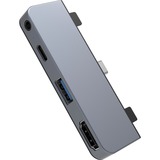 Hyper 4-in-1 USB-C Dock, Dockingstation dunkelgrau