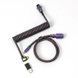 Keychron USB 3.2 Gen 1 Premium Coiled Aviator Kabel, USB-C Stecker > USB-C Stecker schwarz, 1,08 Meter, abgewinkelter Stecker