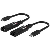 Lindy Fibre Optic USB 3.2 Typ C Extender, Verlängerungskabel schwarz, max. Reichweite 100 Meter