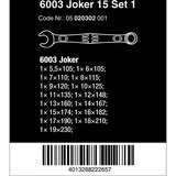 Wera 6003 Joker 15 Set 1, 15‑teilig, Schraubenschlüssel Ringmaulschlüssel-Satz