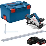 Bosch Akku-Handkreissäge GKS 18V-57 G Professional, 18Volt blau/schwarz, 2x Li-Ionen Akku 5,0Ah, L-BOXX, Führungsschiene