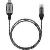 goobay Ethernet-Adapterkabel USB-C 3.2 Gen2 > RJ-45, Slim schwarz/grau, 5 Meter