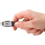 goobay Ethernet-Adapterkabel USB-C 3.2 Gen2 > RJ-45, Slim schwarz/grau, 5 Meter