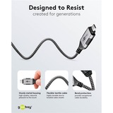 goobay Ethernet-Adapterkabel USB-C 3.2 Gen2 > RJ-45, Slim schwarz/grau, 5 Meter