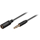 goobay Kopfhörer- und Audio Verlängerungskabel AUX > 3,5mm 4 Pin slim schwarz, 50cm