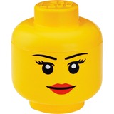 Room Copenhagen LEGO Iconic Storage Head "Girl", Aufbewahrungsbox gelb, Größe L, Weiblich