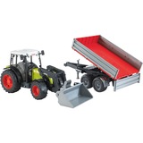 bruder 02112 Claas Nectis 267 F mit Frontlader und Bordwandanhänger, Modellfahrzeug 